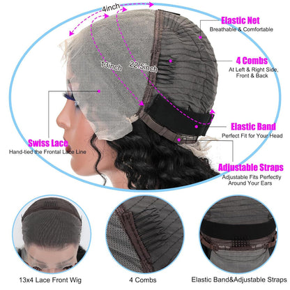 Regal™ Front Lace Human Hair Deep Wave Wig